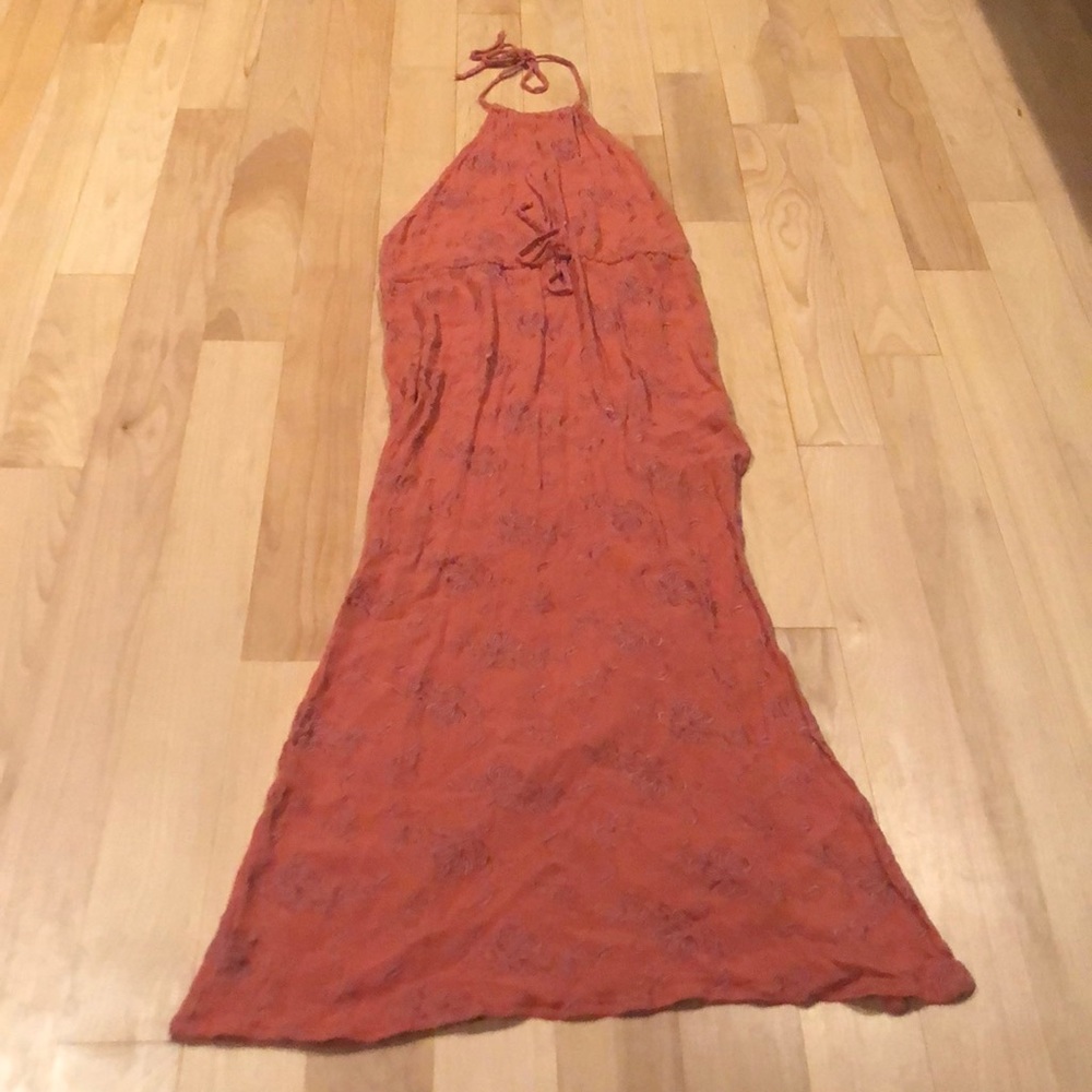 Flynn Skye Open Back Halter Maxi Dress with Slit